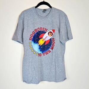 DOGECOIN Unisex SHORT SLEEVE GRAPHIC T-SHIRT SIZE Medium NWOT 🎯
